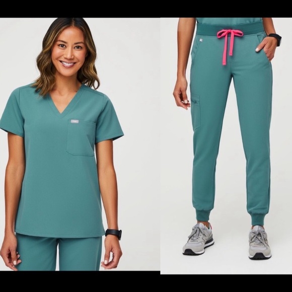 NWT FIGS HYDROGREEN SCRUBS SET ZAMORA CATARINA S ORIGINAL pink drawstring - Picture 6 of 10